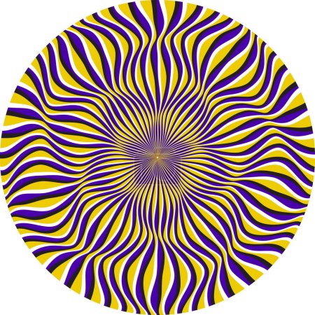 Cercle d'illusion optique de motif rayé mobile sous forme pentagonale. Modèle circulaire pour la conception de fond de mouvement.
