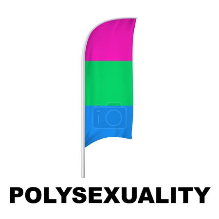 Polysexuality Pride Curved Vertical Flag Vector - Symbol of Gender Diversity with its unique grayscale palette and vibrant green accent. Perfect for inclusivity campaigns and awareness events.