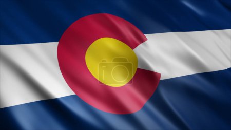 Téléchargez les photos : Drapeau de l'État du Colorado (États-Unis), drapeau ondulé de haute qualité Image - en image libre de droit