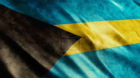 Bandera Grunge Nacional de Bahamas, Bandera Grunge de alta calidad Imagen 