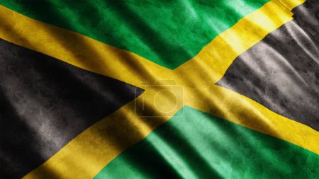 Jamaica National Grunge Flag, High Quality Grunge Flag Image 