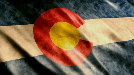 Téléchargez les photos : Drapeau grunge de l'État du Colorado (États-Unis), image de drapeau grunge de haute qualité - en image libre de droit