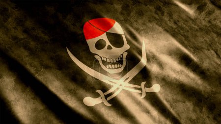 Foto de Grunge de bandera pirata, imagen de bandera ondeante de alta calidad - Imagen libre de derechos