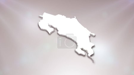 Photo for Costa Rica 3D Map on White Background, Useful for Politics, Elections, Travel, News and Sports Events - Royalty Free Image