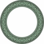 Vector round green and black seamless classic byzantine ornament. Infinite circle, border, frame Ancient Greece, Eastern Roman Empire. Decoration of the Russian Orthodox Church
