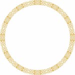 Vector golden round Belarusian national ornament. Ethnic circle gold border, Slavic peoples frame. 
