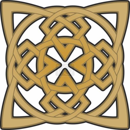 Illustration for Vector gold celtic knot. Ornament of ancient European peoples. The sign and symbol of the Irish, Scots, Britons, Franks. - Royalty Free Image