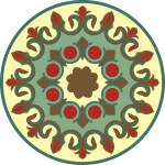Vector colored round Turkish ornament. Endless Ottoman national circle.