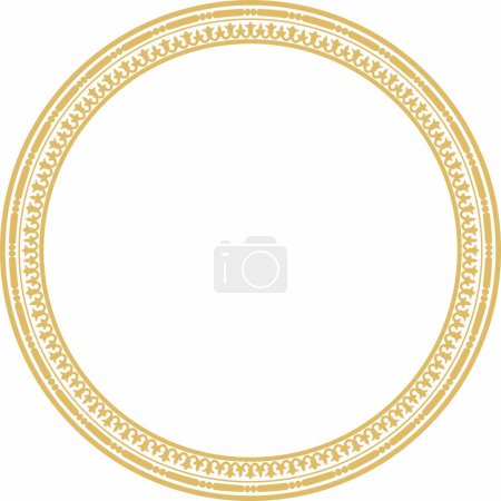 Ilustración de Vector round gold seamless classic byzantine ornament. Infinite circle, border, frame Ancient Greece, Eastern Roman Empire. Decoration of the Russian Orthodox Church - Imagen libre de derechos