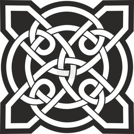 Illustration for Vector black monochrome Celtic knot. Ornament of ancient European peoples. The sign and symbol of the Irish, Scots, Britons, Franks - Royalty Free Image