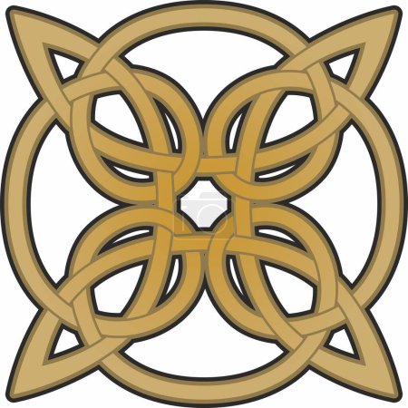 Illustration for Vector gold celtic knot. Ornament of ancient European peoples. The sign and symbol of the Irish, Scots, Britons, Franks. - Royalty Free Image