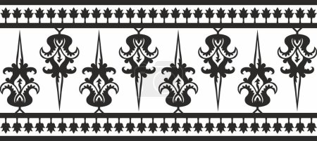 Illustration for Vector monochrome seamless byzantine ornament. Endless Border, frame of ancient Greece and Eastern Roman Empire. Decoration of the Russian Orthodox Church - Royalty Free Image