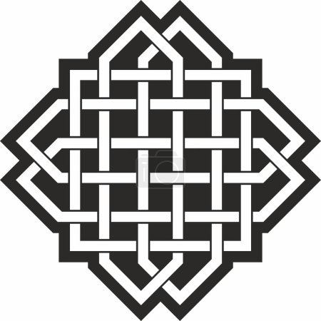 Illustration for Vector black monochrome Celtic knot. Ornament of ancient European peoples. The sign and symbol of the Irish, Scots, Britons, Franks - Royalty Free Image