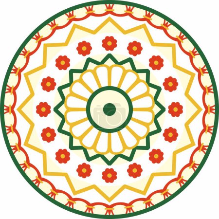 Ilustración de Vector de color redondo antiguo ornamento persa. Círculo nacional iraní de civilización antigua - Imagen libre de derechos