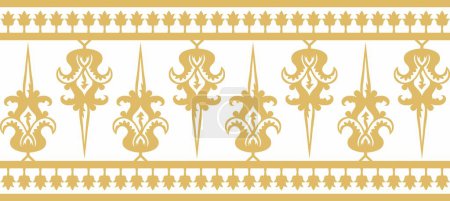 Illustration for Vector gold seamless byzantine ornament. Endless Border, frame of ancient Greece and Eastern Roman Empire. Decoration of the Russian Orthodox Church - Royalty Free Image