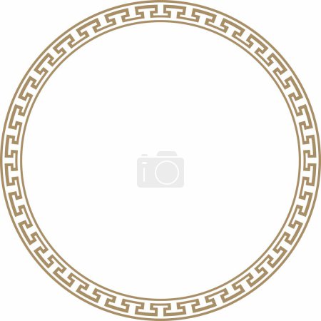 Téléchargez les illustrations : Vecteur d'or rond ornement chinois. Bordure du cercle, cadre est asiatique. Corée du Sud, Taiwan, Hong Kong - en licence libre de droit