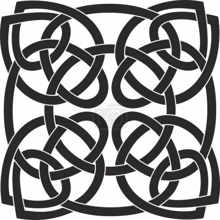 Illustration for Vector black monochrome Celtic knot. Ornament of ancient European peoples. The sign and symbol of the Irish, Scots, Britons, Franks. - Royalty Free Image