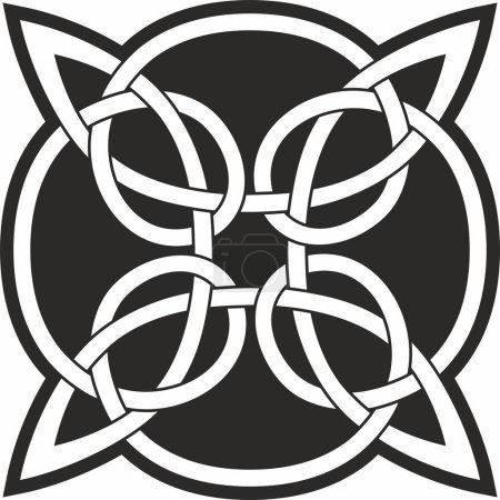 Vector black monochrome Celtic knot. Ornament of ancient European peoples. The sign and symbol of the Irish, Scots, Britons, Franks.