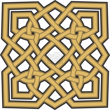 Illustration for Vector gold celtic knot. Ornament of ancient European peoples. The sign and symbol of the Irish, Scots, Britons, Franks - Royalty Free Image
