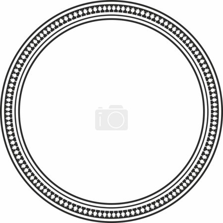 Illustration for Vector monochrome round byzantine ornament. Circle, border, frame of ancient Greece and Eastern Roman Empire. Decoration of the Russian Orthodox Church - Royalty Free Image