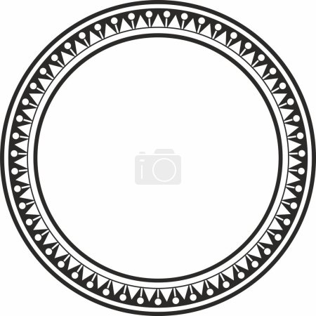 Ilustración de Vector negro monocromo redondo adorno turco. Círculo otomano, anillo, marco. - Imagen libre de derechos