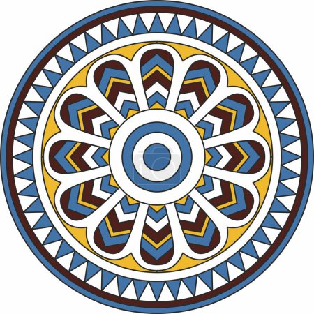 Ilustración de Vector de color redondo antiguo ornamento persa. Círculo nacional iraní de civilización antigua - Imagen libre de derechos