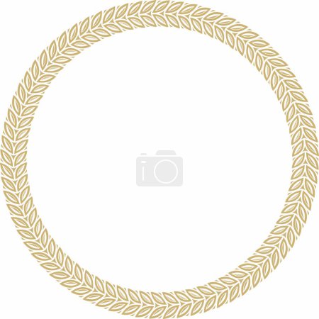 Illustration for Vector gold round Yakut ornament. Endless circle, border, frame of the northern peoples of the Far East. - Royalty Free Image