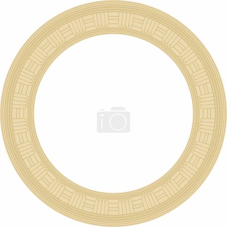 Vecteur d'or rond ornement égyptien. Endless Circle, Ring of Ancient Egypt. Cadre géométrique africain