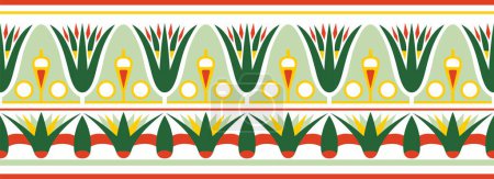 Ilustración de Vector antiguo color egipcio ornamento sin costuras. Frontera étnica nacional sin fin, marco - Imagen libre de derechos