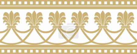 Ilustración de Vector infinito adorno nacional persa de oro. Marco transparente, patrón étnico fronterizo de la civilización iraní - Imagen libre de derechos