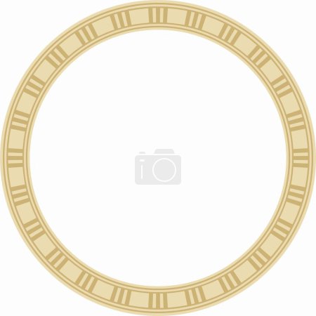 Téléchargez les illustrations : Vecteur rond or ornement égyptien. Bordure de cercle sans fin, cadre Egypte antique - en licence libre de droit