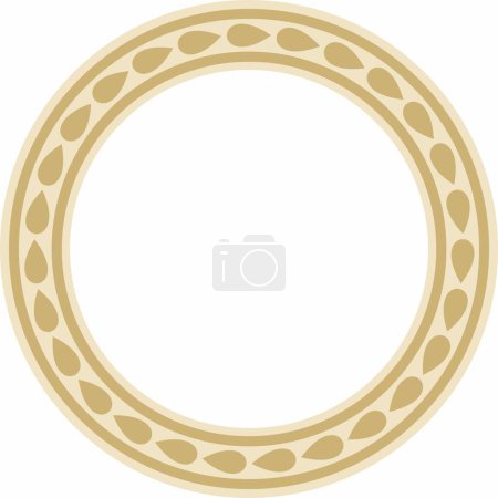 Ornement juif rond d'or vectoriel. Étoile de David. Cercle sémitique, anneau. Jérusalem