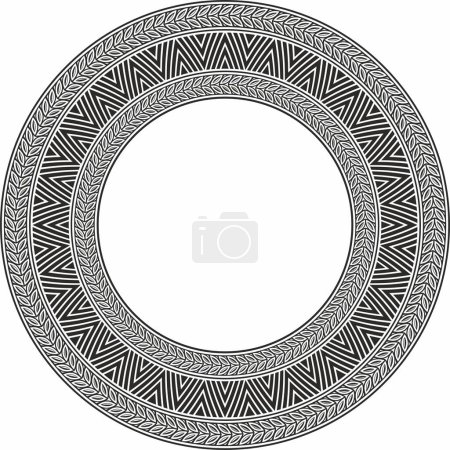 Illustration for Vector monochrome black round Yakut ornament. Endless circle, border, frame of the northern peoples of the Far East. - Royalty Free Image