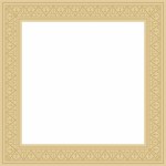 Vector square gold border, frame, Pompeii. Rectangle Neopolitan ornament. Art of Ancient Rome. Template for stained glas