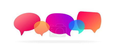Illustration for Speech bubble. Flat, colored, bright bubble speech, beautiful multi-colored bubble speech, discussion. Vector illustration - Royalty Free Image