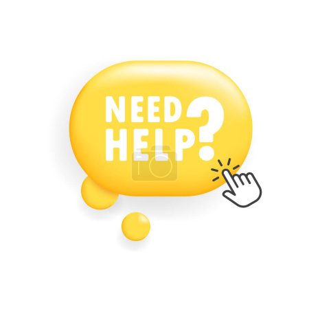 Ilustración de Necesito ayuda icono. Flat, un vibrante icono amarillo de "Need Help" para tu app, necesita ayuda. Icono del vector - Imagen libre de derechos