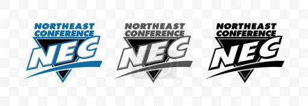Illustration for Northeast Conference sports logos. College tournaments. Editorial isolated Northeast Conference logo. University league sports icons. Northeast Conference isolated logos. Vector icons - Royalty Free Image