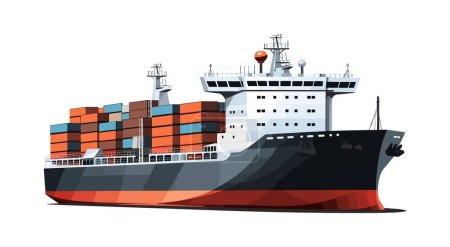 Illustration for Cargo ship isolated vector style on isolated background illustration - Royalty Free Image