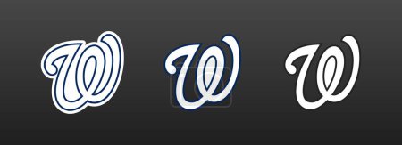 Illustration for Baseball team MLB league icons. Washington Nationals sport logo icons. Baseball sports logo. Washington Nationals team set. Editorial sports logos. MLB Baseball League. Vector icons - Royalty Free Image
