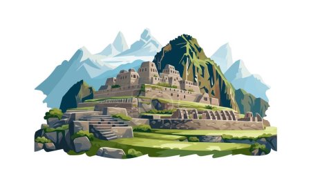 Illustration for Large rock isolated vector style on isolated background illustration - Royalty Free Image
