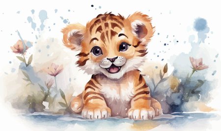 Lion cub small icon. Vector illustration