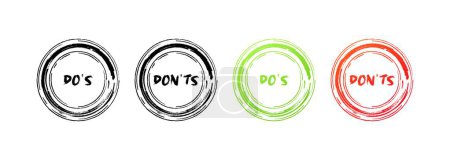 Illustration for Do's and don'ts icons. Abstract circle icons. Flat style. Vector icons - Royalty Free Image