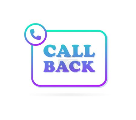 Call back banner icon. Flat style. Vector icon