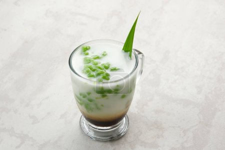 Photo for Es Cendol Dawet, traditional Indonesian dessert, made from rice flour, coconut milk and palm sugar. Popular during Ramadan. - Royalty Free Image