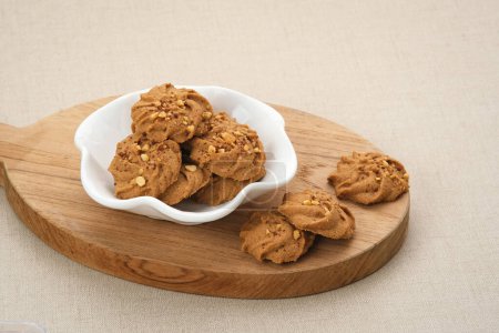 Chocolate cookies with peanut sprinkles