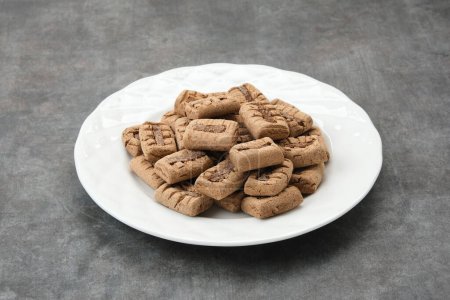 Kue Sagu oder Sago Bites, gesunde Kekse aus Sago-Mehl, Tapiokamehl, fettarmer Butter und Schokolade