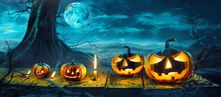 Photo for Halloween night background with scary - Royalty Free Image