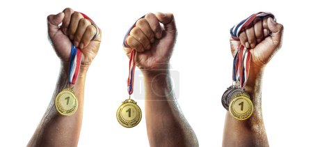Photo for Medal for the first place on white background. Victory concept - Royalty Free Image