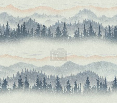Photo for Beautiful mountain seamless pattern design - Royalty Free Image