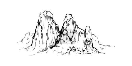 schöne von Hand gezeichnete Berge Illustration, Berg-Design